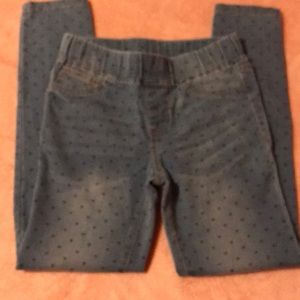Blue jegging with black hearts for kids